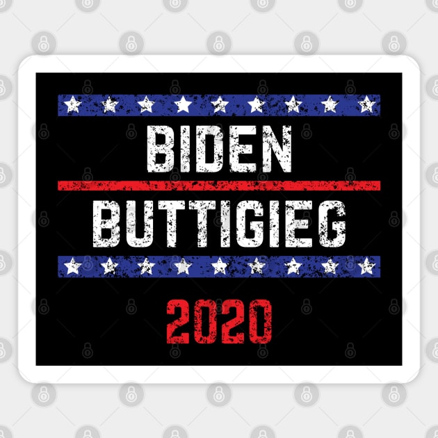 Joe Biden 2020 and Pete Buttigieg on the One Ticket. Biden Buttigieg 2020 Vintage Distressed Magnet by YourGoods